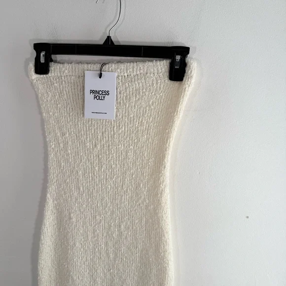 NWT Princess Polly Cream Cloud Strapless Boucle Maxi Dress Size 2 New - Picture 5 of 15